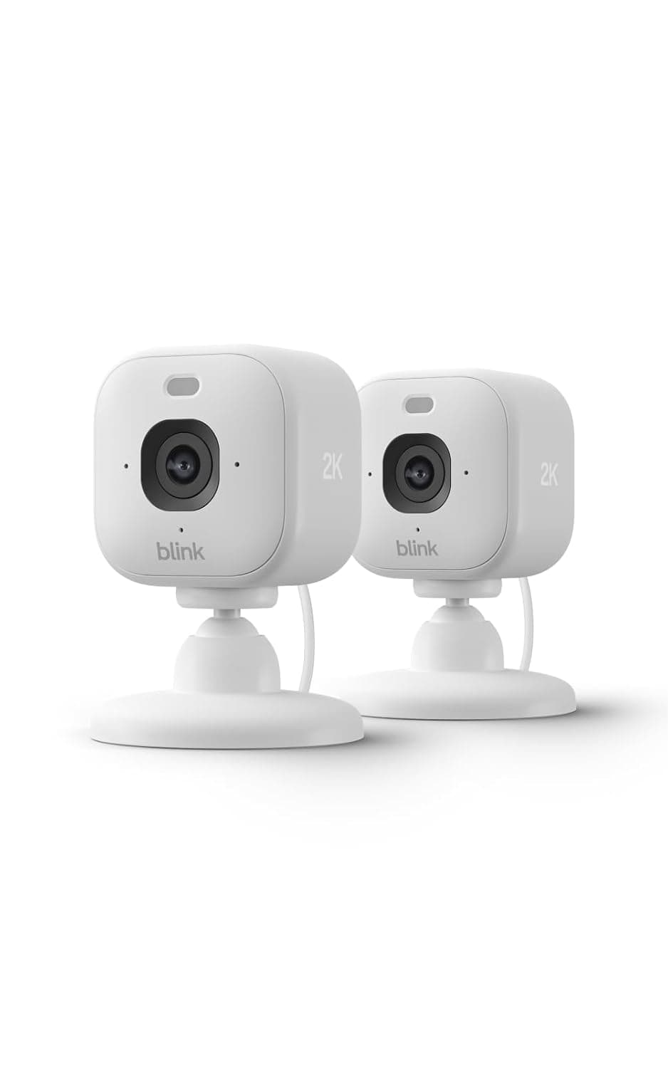 Blink Mini 2K+ (newest model) – Plug-in Home & Pet Indoor Security Camera with 2K video resolution, night vision, enhanced audio, motion detection – 2 cameras (White)