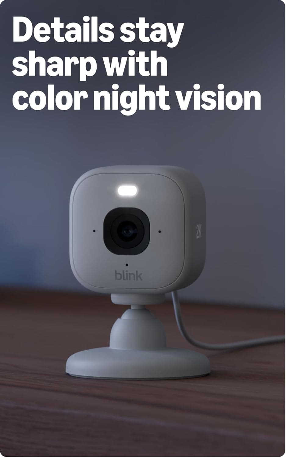 Blink Mini 2K+ (newest model) – Plug-in Home & Pet Indoor Security Camera with 2K video resolution, night vision, enhanced audio, motion detection – 2 cameras (White)