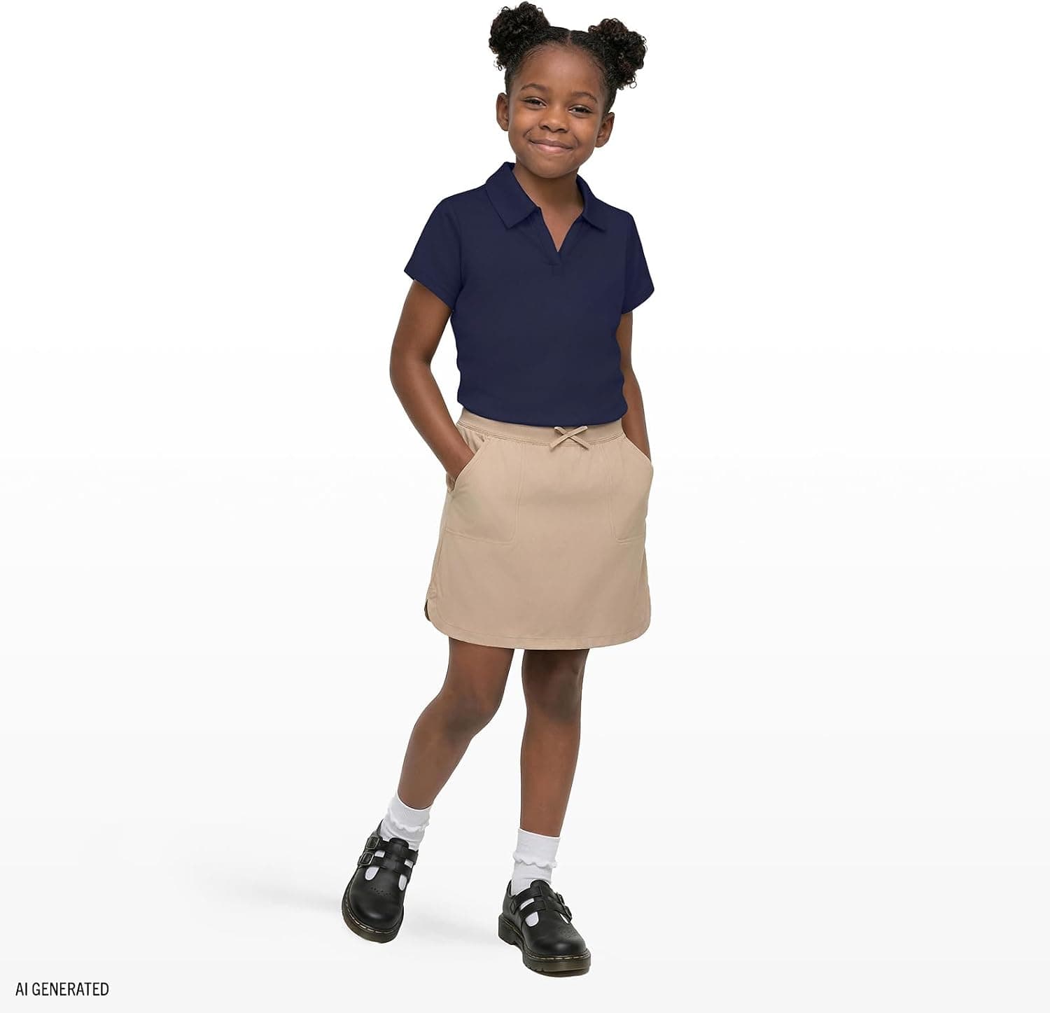 Izod Girls' School Uniform Pull-on Scooter Skirt with Undershorts, Knit Waistband & Functional Pockets, Wrinkle Resistant