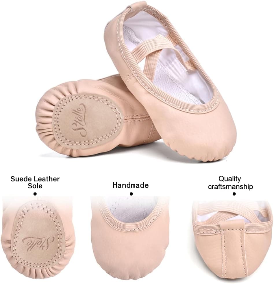 Stelle Ballet Shoes for Girls Toddler Soft Leather Split Sole Practice | Ballet slippers, Dance shoes, Drawstring or no-drawstring design, Suede leather sole, Boys and girls, Little and big kids