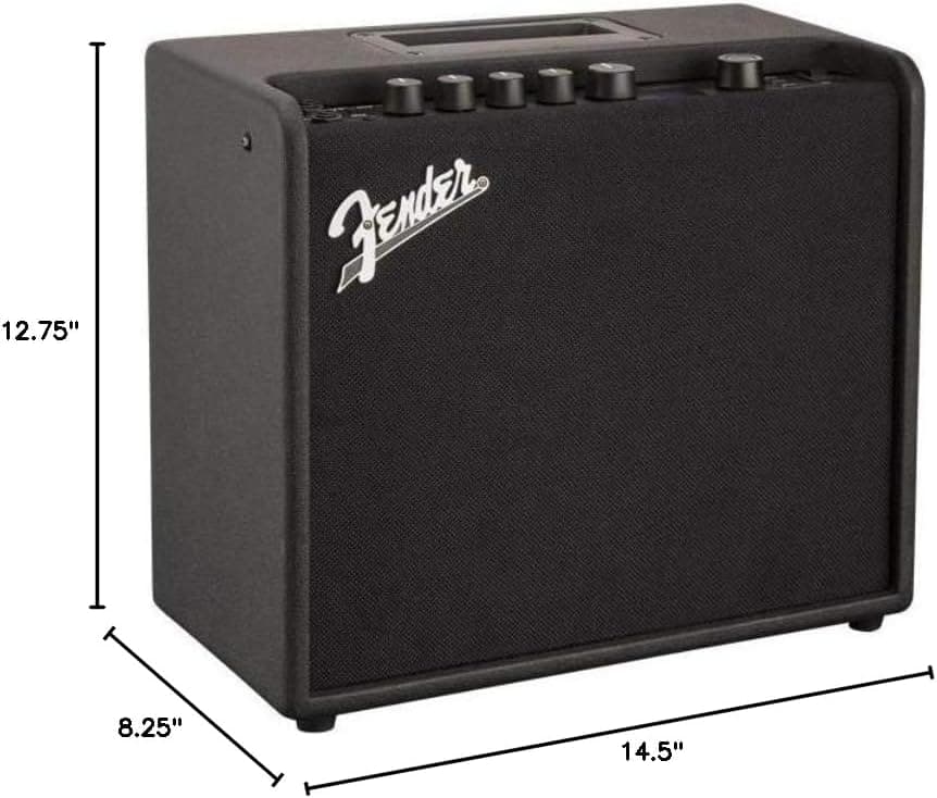 Fender Mustang LT25 Guitar Amplifier, 25-Watt Combo Amp with 8" Speaker | 25 Watt Digital Modeling Combo Amp with 8 Speaker, 30 Presets, Color Display, USB and Headphone Output