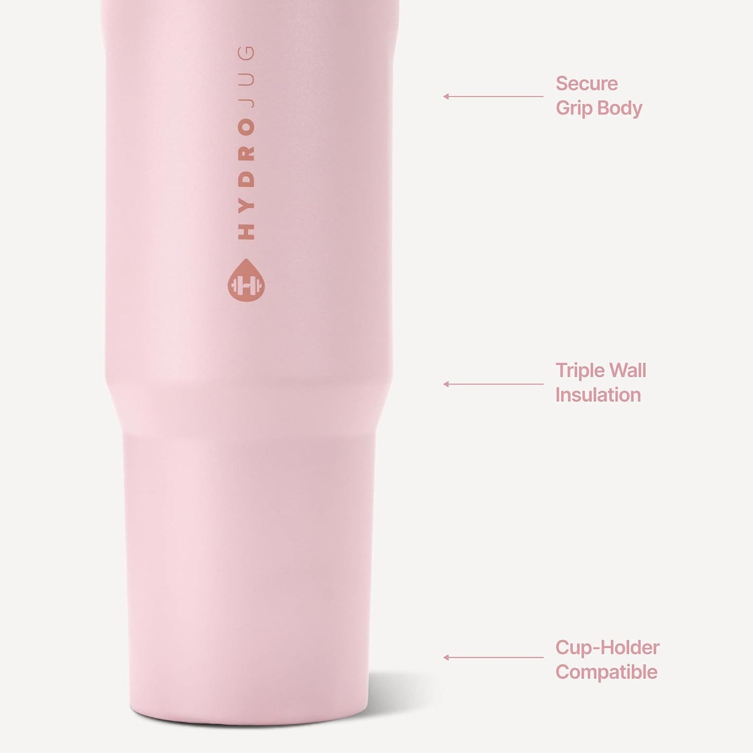 HydroJug Sport 32 oz Insulated Stainless Steel Water Bottle, Pink Sand
