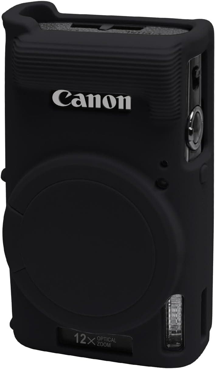 Easy Hood Camera Case for Canon ELPH 360/IXUS 285 HS/IXY 650 Camera,Black | With Removable Lens Cover,Soft Silicone Protective Case,Anti-Scratch,Dustproof,Shockproof,Enhanced Grip,Camera Accessories