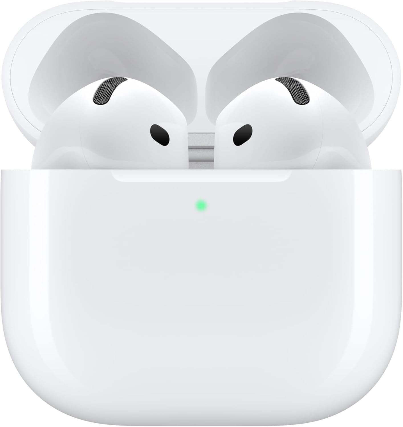 Apple AirPods 4 Wireless Earbuds, Bluetooth Headphones, Personalized Spatial Audio, Sweat and Water Resistant, USB-C Charging Case, H2 Chip, Up to 30 Hours of Battery Life, Effortless Setup for iPhone