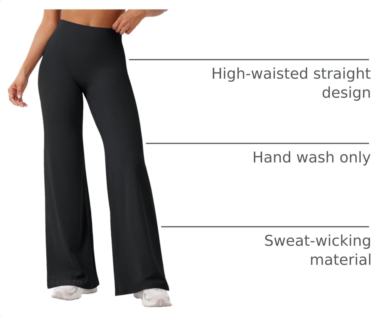 YEOREO Ease Workout Leggings Womens Straight Leggings Eddiy Gym Yoga Pants | 29"/31.5"/33"/35",No Front Seam,High Waist,Buttery,Booty Lifting,Wide Leg