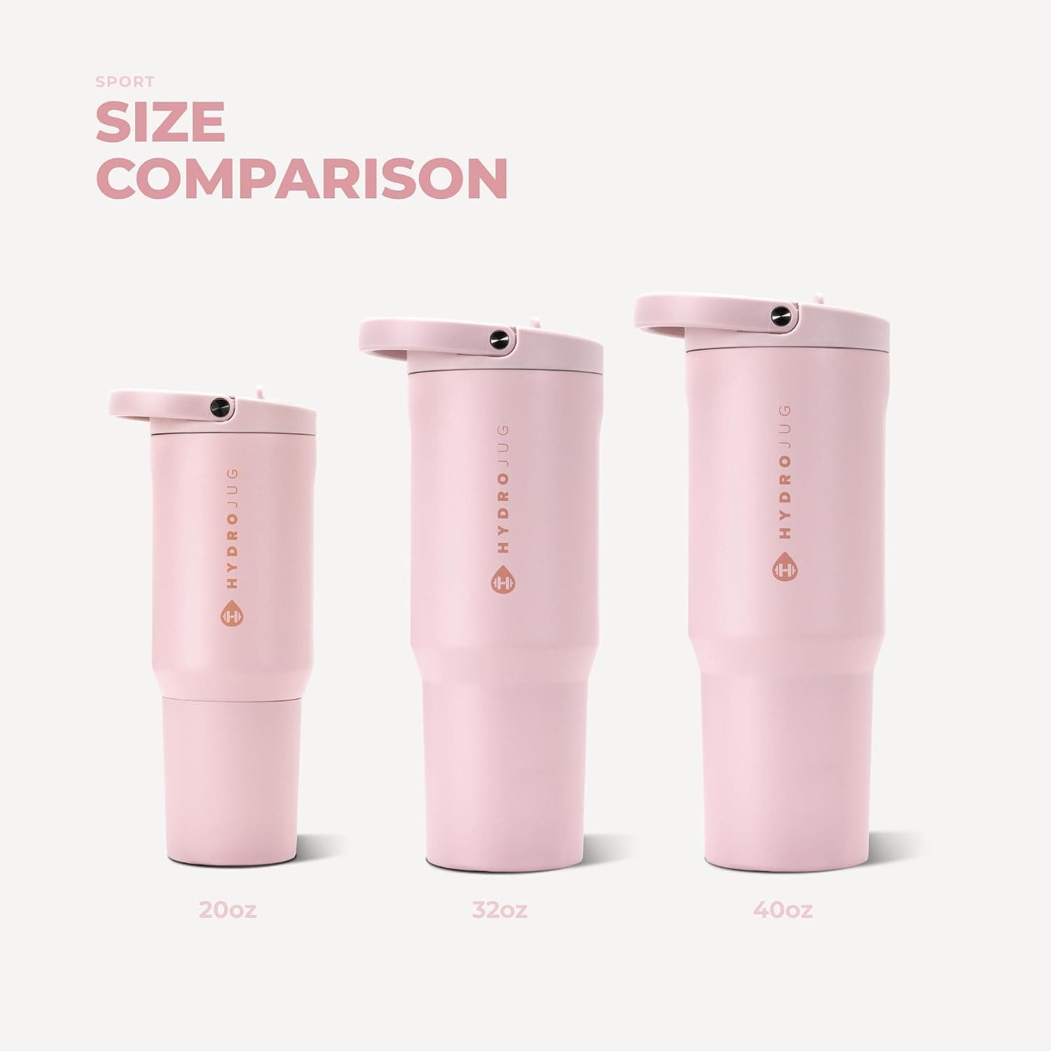 HydroJug Sport 32 oz Insulated Stainless Steel Water Bottle, Pink Sand