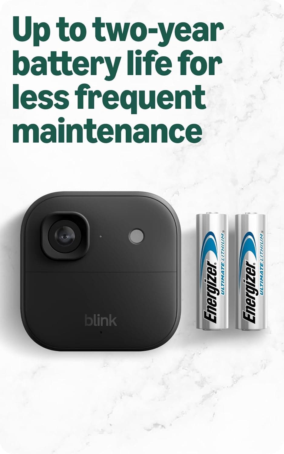 Blink Outdoor 2K+ (newest model) — Wireless smart security camera, 2K video resolution, enhanced audio, two-year battery. Required Sync Module not included — Add-On (Black)