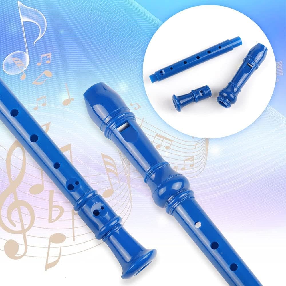 Mr.Power Soprano Recorder German Style C Key 8 Holes Easy Instrument for Beginners School Student Home Entertainment (Blue)