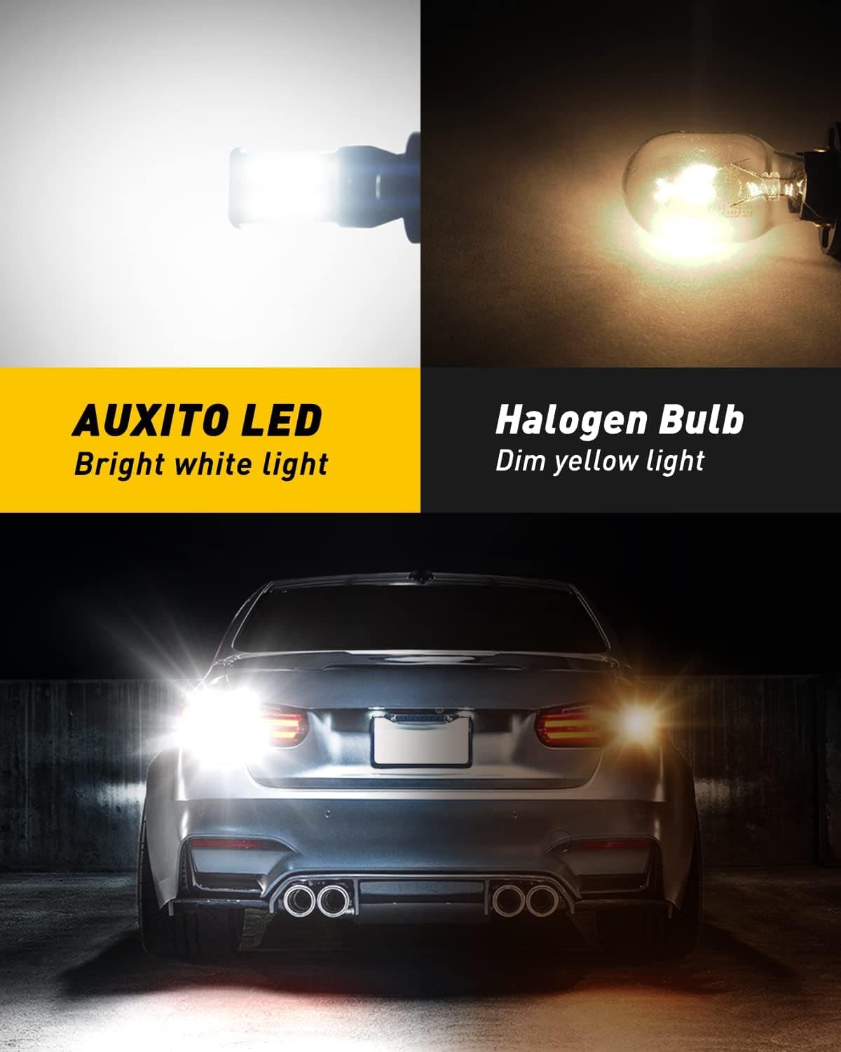 AUXITO 912 921 LED Bulb for Backup Light Reverse Lights High Power 2835 15-SMD Chipsets Error Free T15 906 922 W16W Bulbs, 6000K White, Automotive Light Bulbs (Upgraded, Pack of 2)