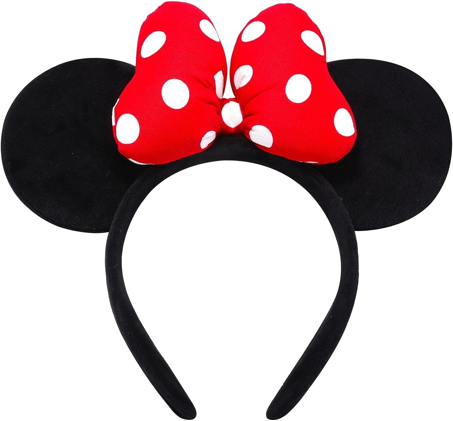 ODOCARE Handmade Mouse Ears Headband for Women and Ladies, Polka Dot Bow Mini Ears Costume Accessories