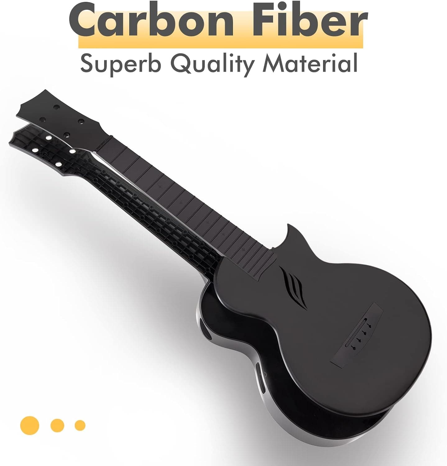 Enya NOVA U 23-Inch Carbon Fiber Concert Travel Ukulele, Black | Waterproof Body, Resists Humidity, Heat and Cold, Lightweight 1.25 lb, for Adults and Beginners, Case, Strap, Capo, Strings