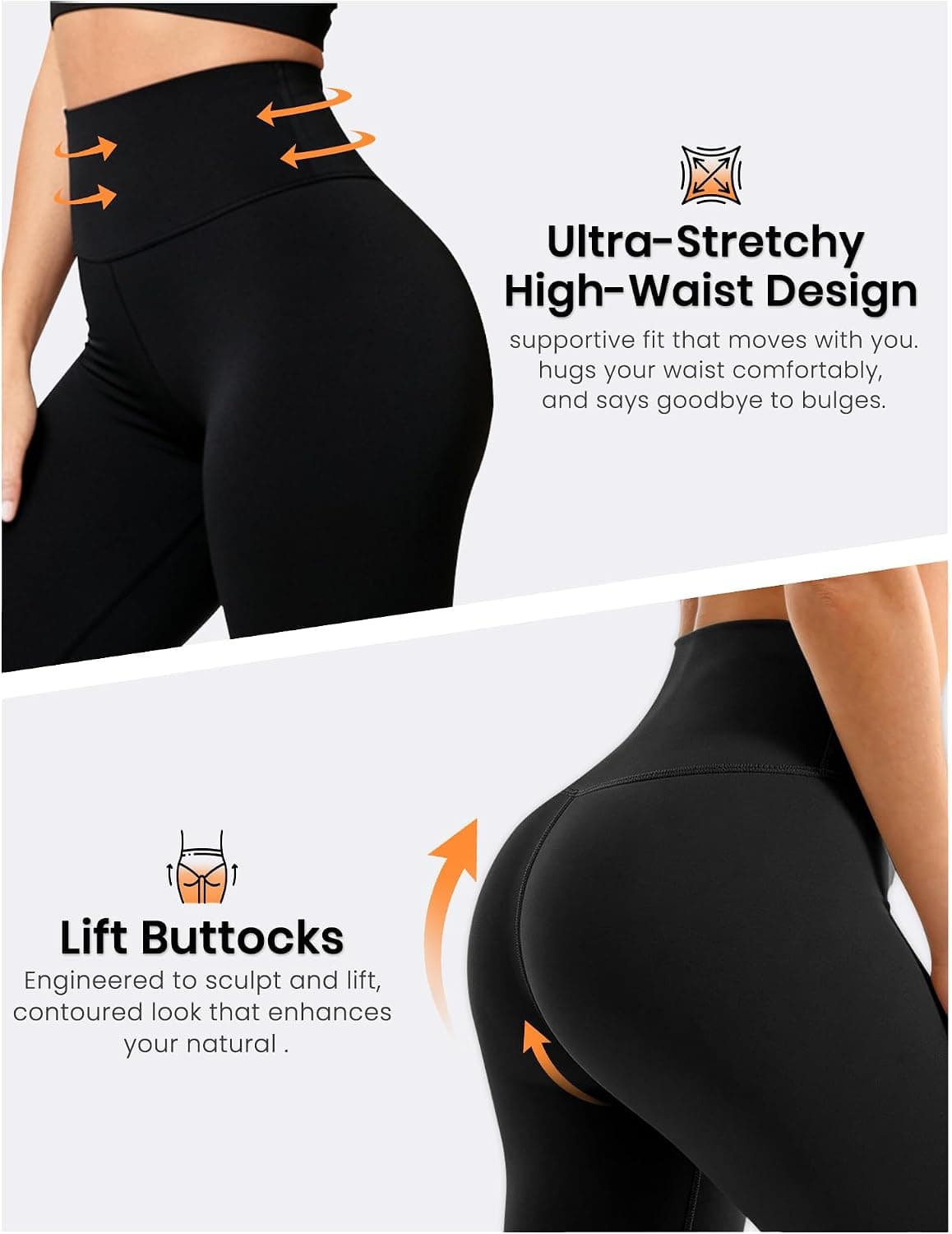 Bluemaple High Waisted Leggings for Women - Tummy Control Pants Non See Through Workout Soft Yoga Pants for Running Plus Size