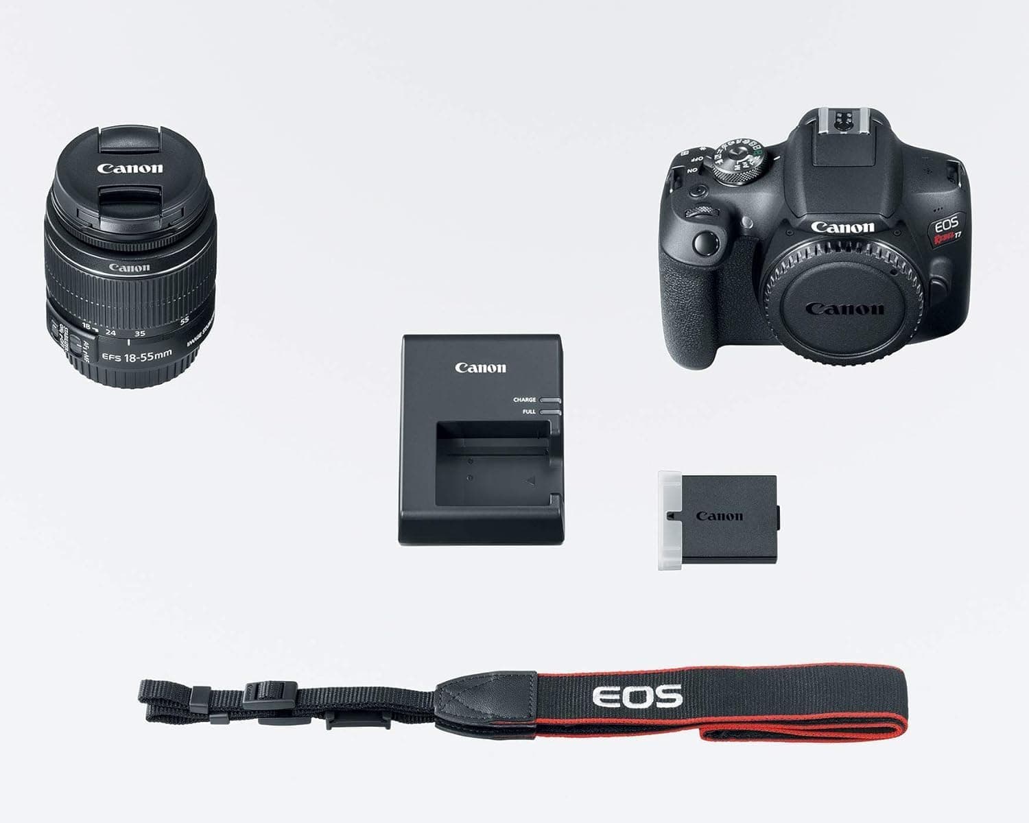 Canon EOS Rebel T7 DSLR Camera with 18-55mm Lens (Black) (Renewed) | 18-55mm