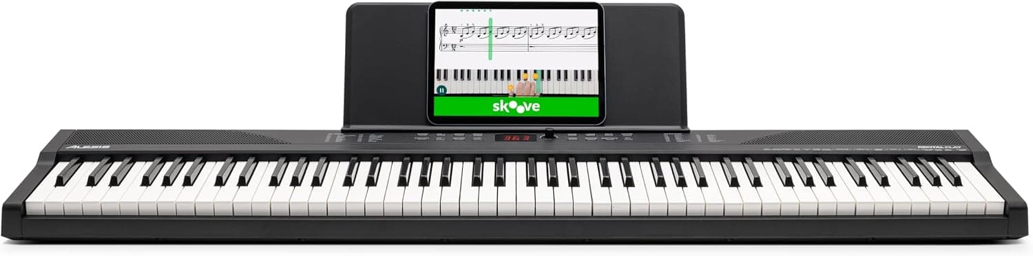 Alesis Recital Play 88-Key Piano Keyboard Bundle | Portable, 480 Voices, Split/Layer Modes, Includes Lessons, Stand, Sustain Pedal, Headphones, Carry Bag, for Beginners