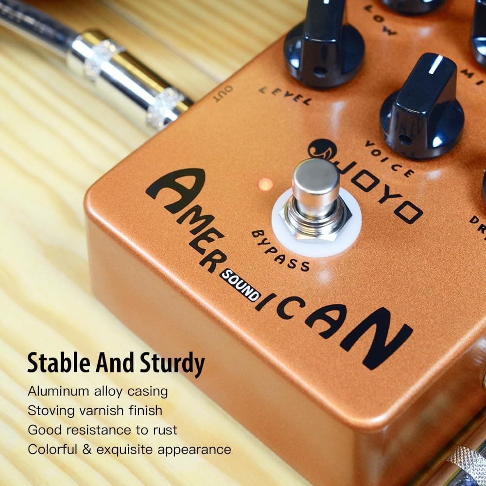 JOYO American Tube Amp Simulator & Preamp Guitar Pedal, 6-Knob Control with Built-in Cab Sim for Electric Guitar, Bypass (JF-14)