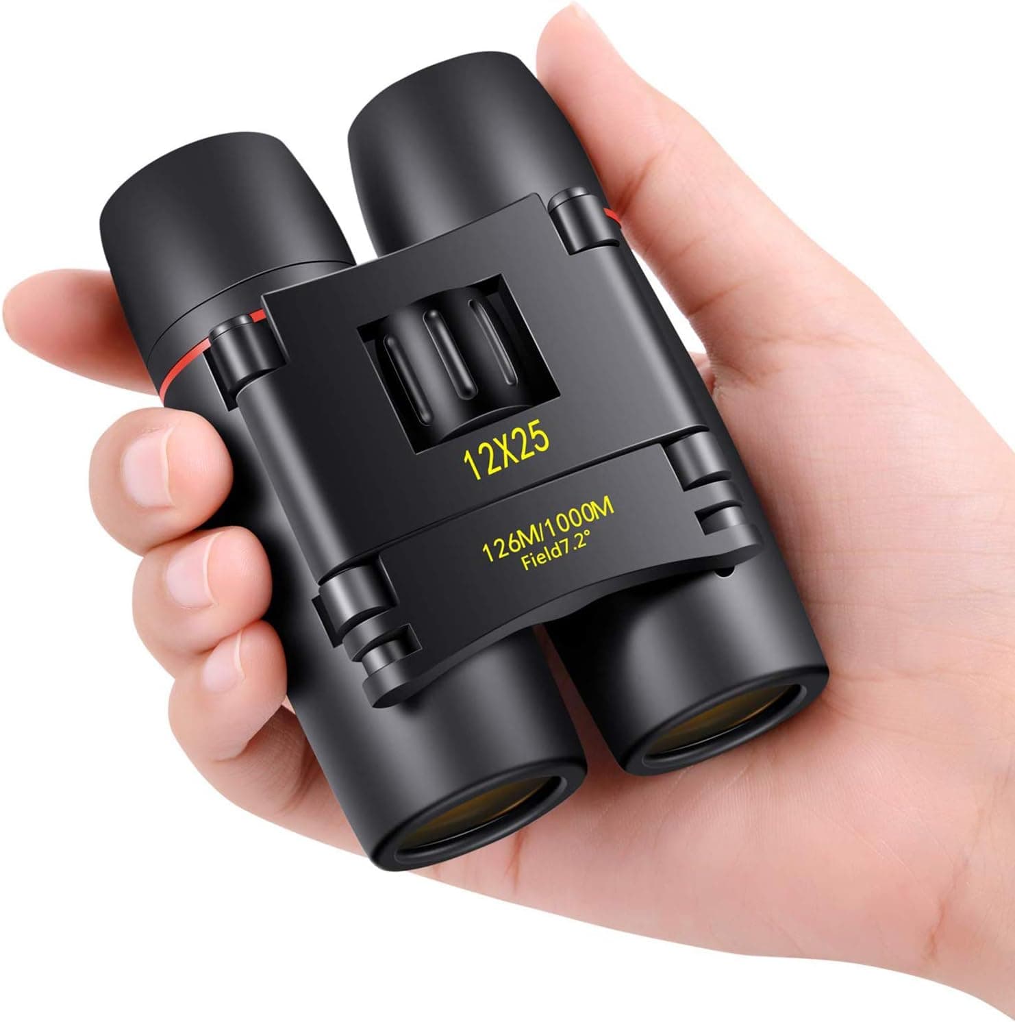 12X25 Small Pocket Binoculars Compact for Adults | Mini Portable, Easy Focus, Crystal Clarity for Bird Watching, Concert, Opera, Cruise, Travel, Hiking