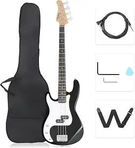GLARRY Left Hand Electric Bass Guitar Review