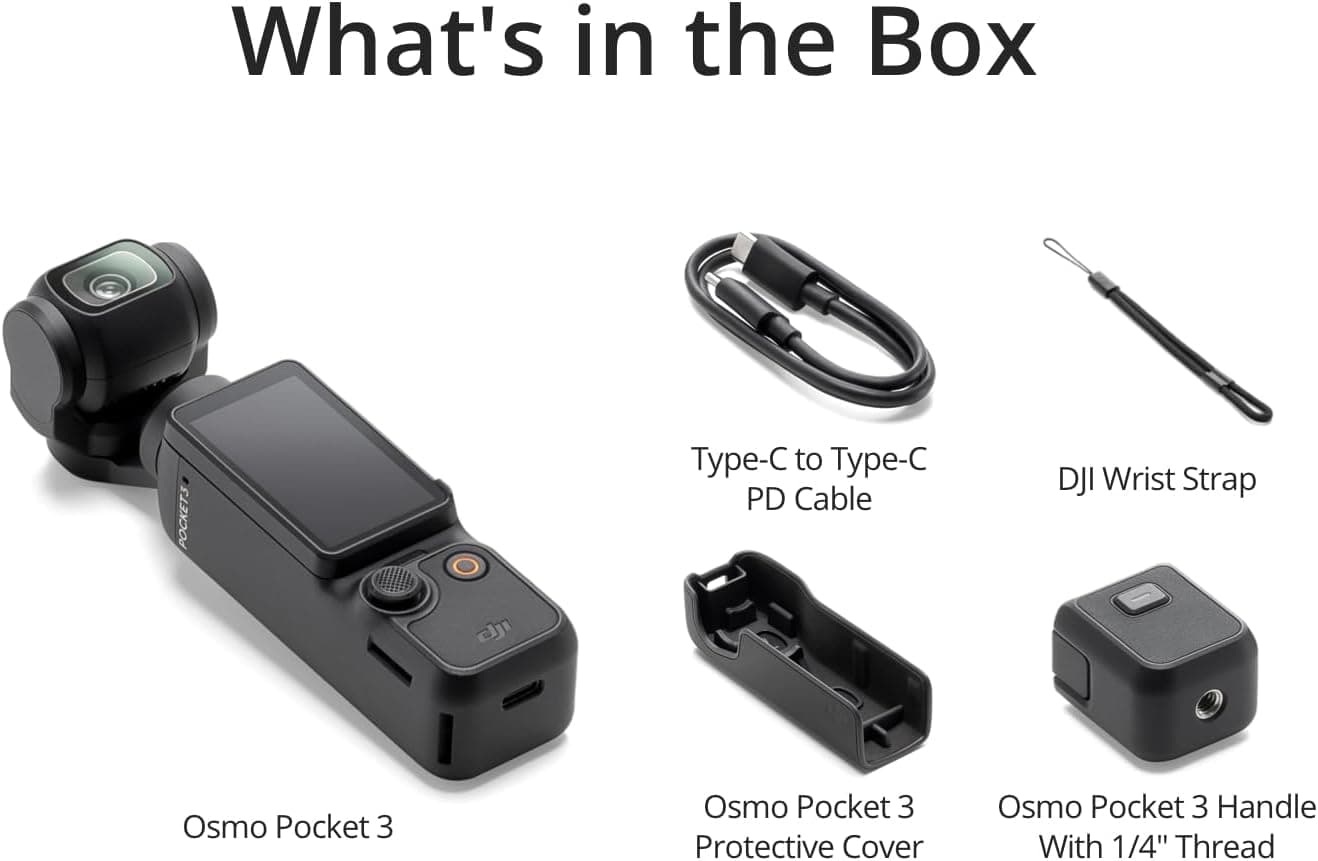 DJI Osmo Pocket 3 Vlogging Camera with 1'' CMOS & 4K/120fps Video | 3-Axis Stabilization, Fast Focusing, Spotlight Follow, 2" Rotatable Touchscreen, Video Camera Camcorder for Photography, Vlog
