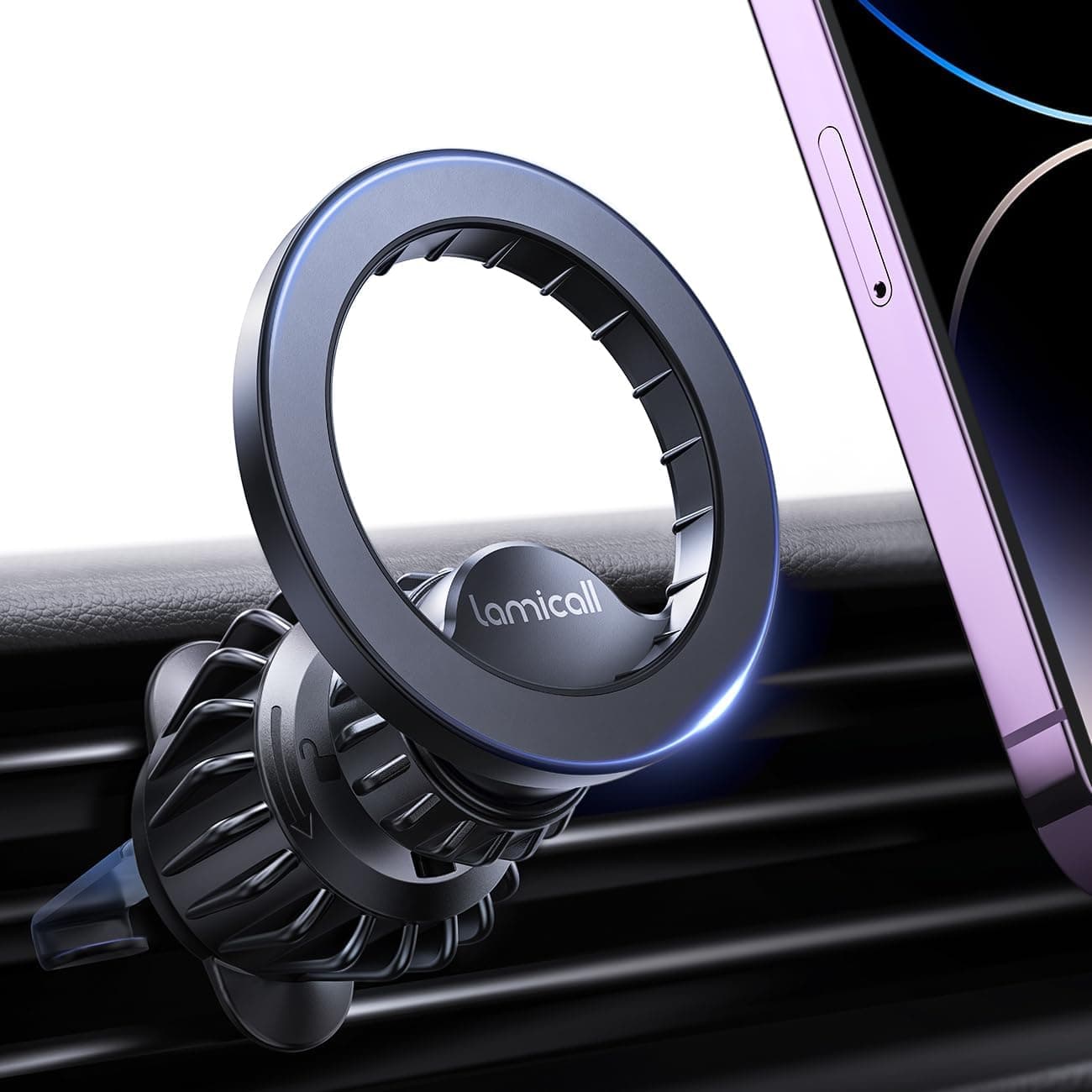 Lamicall for MagSafe Car Mount Vent 20 Super Magnets Accessories for iPhone | Magnetic Phone Holders for Your Car HandsFree Car Phone Holder Mount Air for Women Men Gift fit iPhone 17 16 15 Pro Max Black