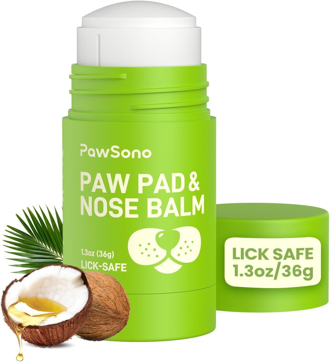 Lick-Safe Dog Paw & Nose Balm with Coconut Oil | All-Natural Moisturizer & Soother for Dry, Cracked Pads & Snout, Heat & Cold Pavement Protection, Horse Hoof Care