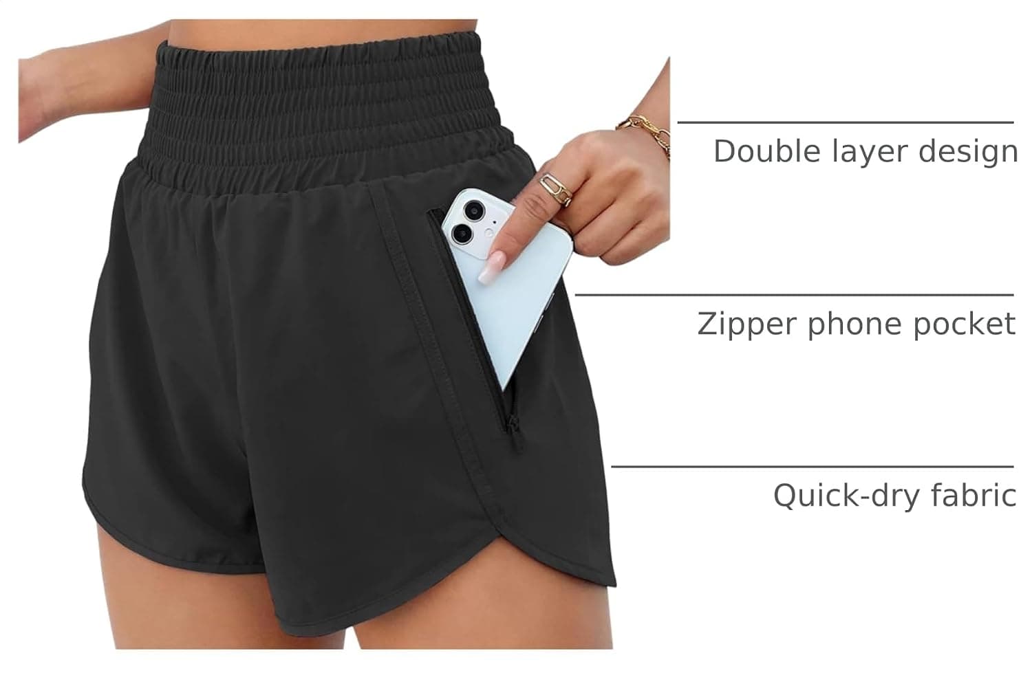 BMJL 2.5" Athletic Shorts for Women Comfy High Waisted Short with Pocket