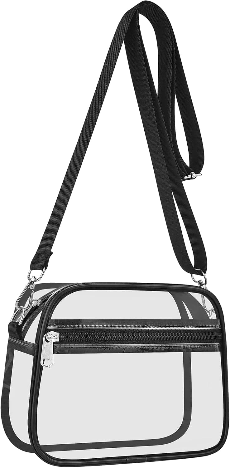 USPECLARE Clear Bag for Stadium Events Clear Sports Fan Handbags Purses | Unisex 0.4 mm Thickened Waterproof PVC,Approved for Concerts,Game Days,Outdoor Events