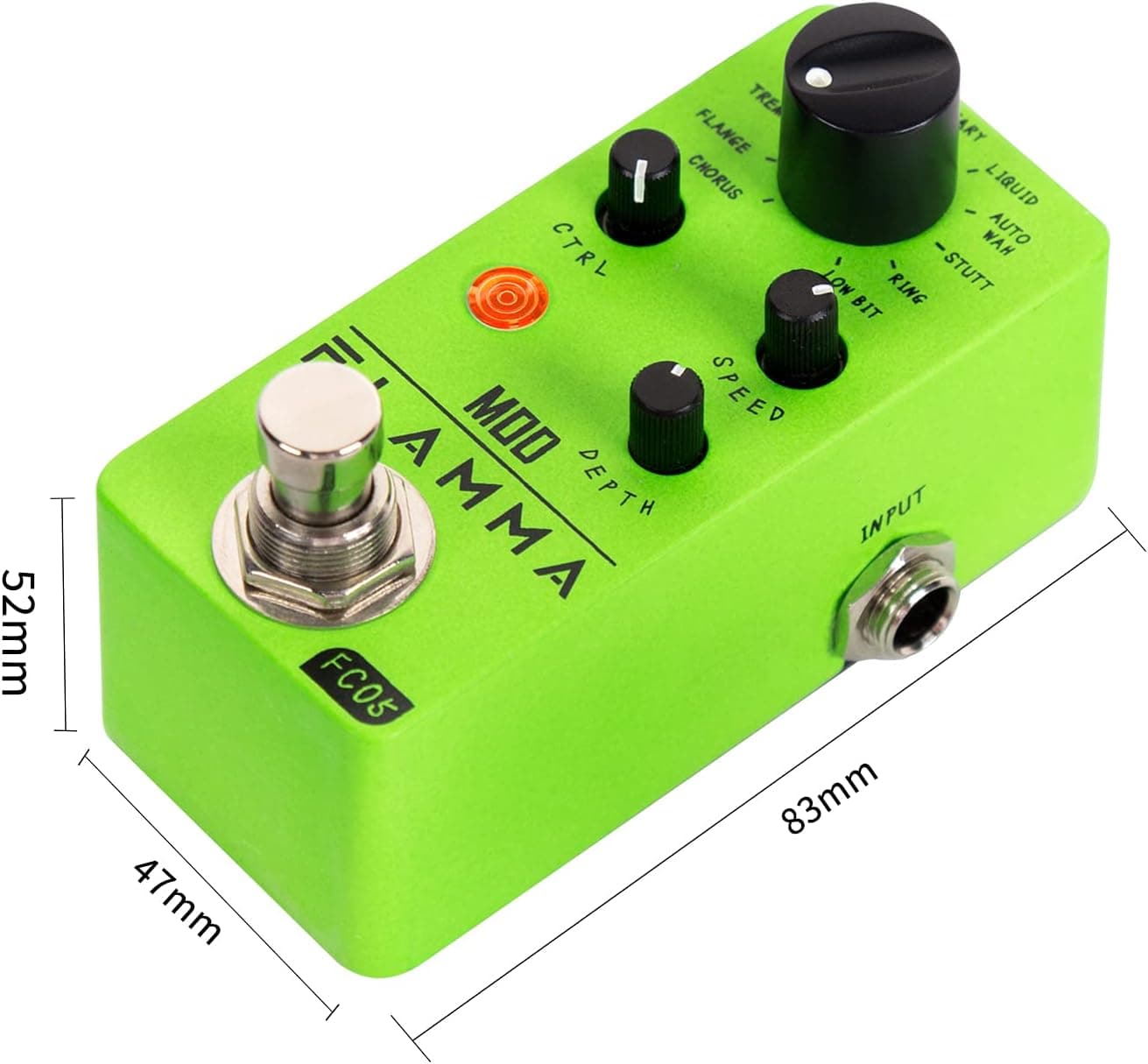 FLAMMA FC05 Modulation Guitar Pedal with Chorus Flanger Tremolo Phaser Vibrato Rotary Liquid Autowah Stutter Ring LowBit