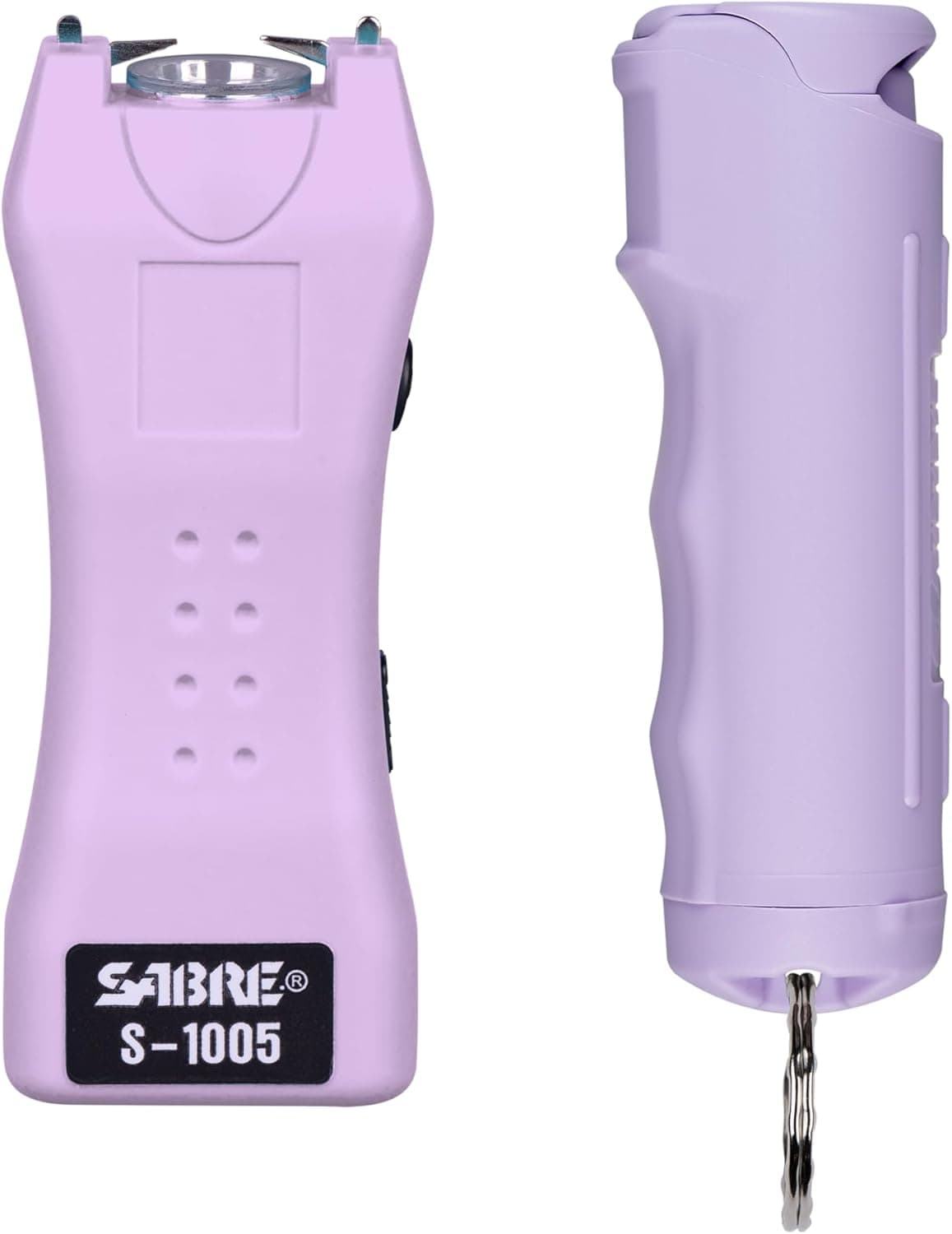 SABRE Pepper Spray & 2‑in‑1 Stun Gun with Flashlight Self Defense Kit – Fast Flip Top 10‑Second Safety Spray with Finger Grip & Keychain – Rechargeable Stun Gun, 1.60 µC Charge, 120‑Lumen LED Light