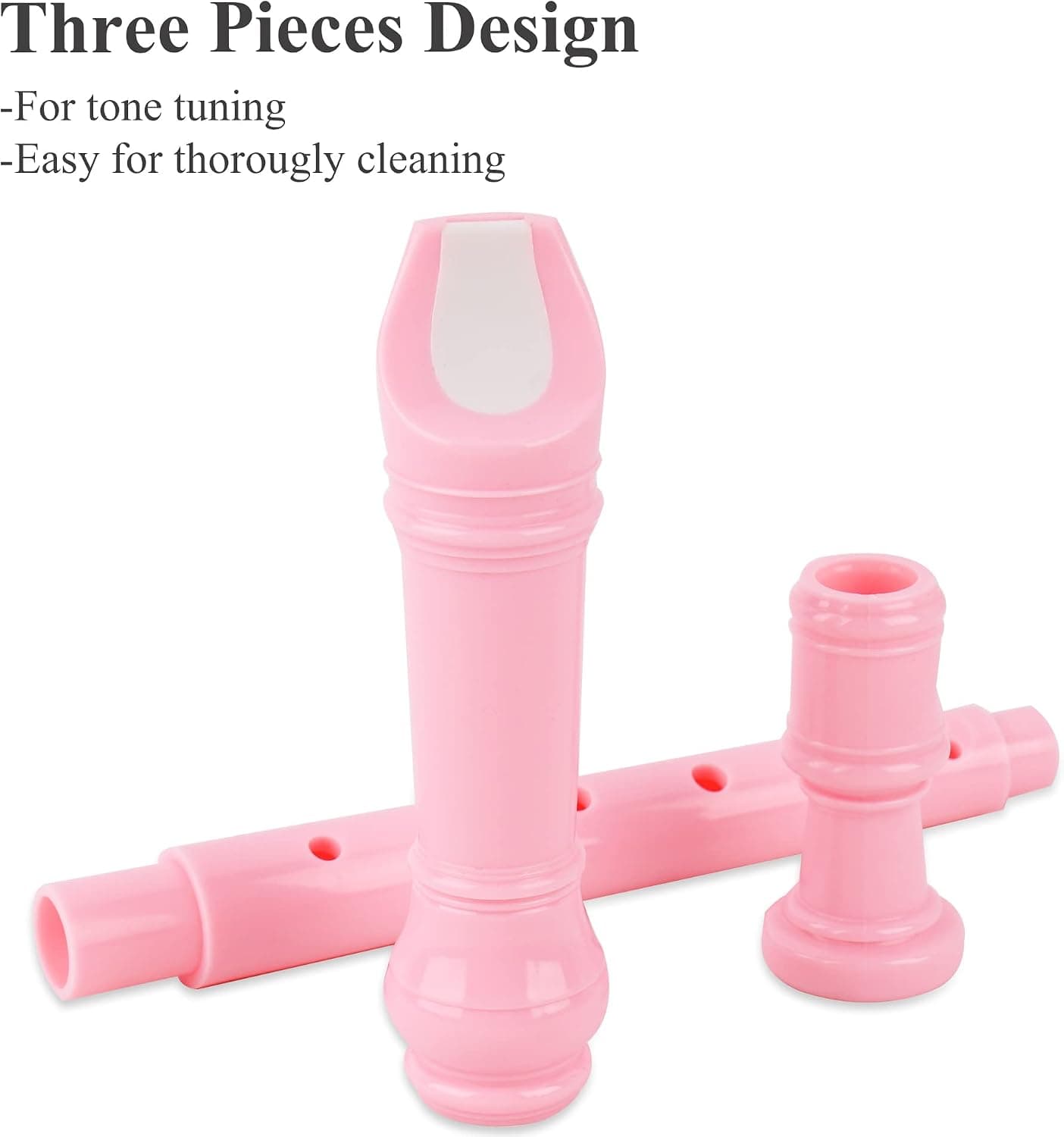 Recorder Instrument for Beginner Adults,8-Hole Soprano Descant Recorder Music Flute with with Cleaning Rod & Leather Case For Home Entertainment(2-Pink Splash-ink）