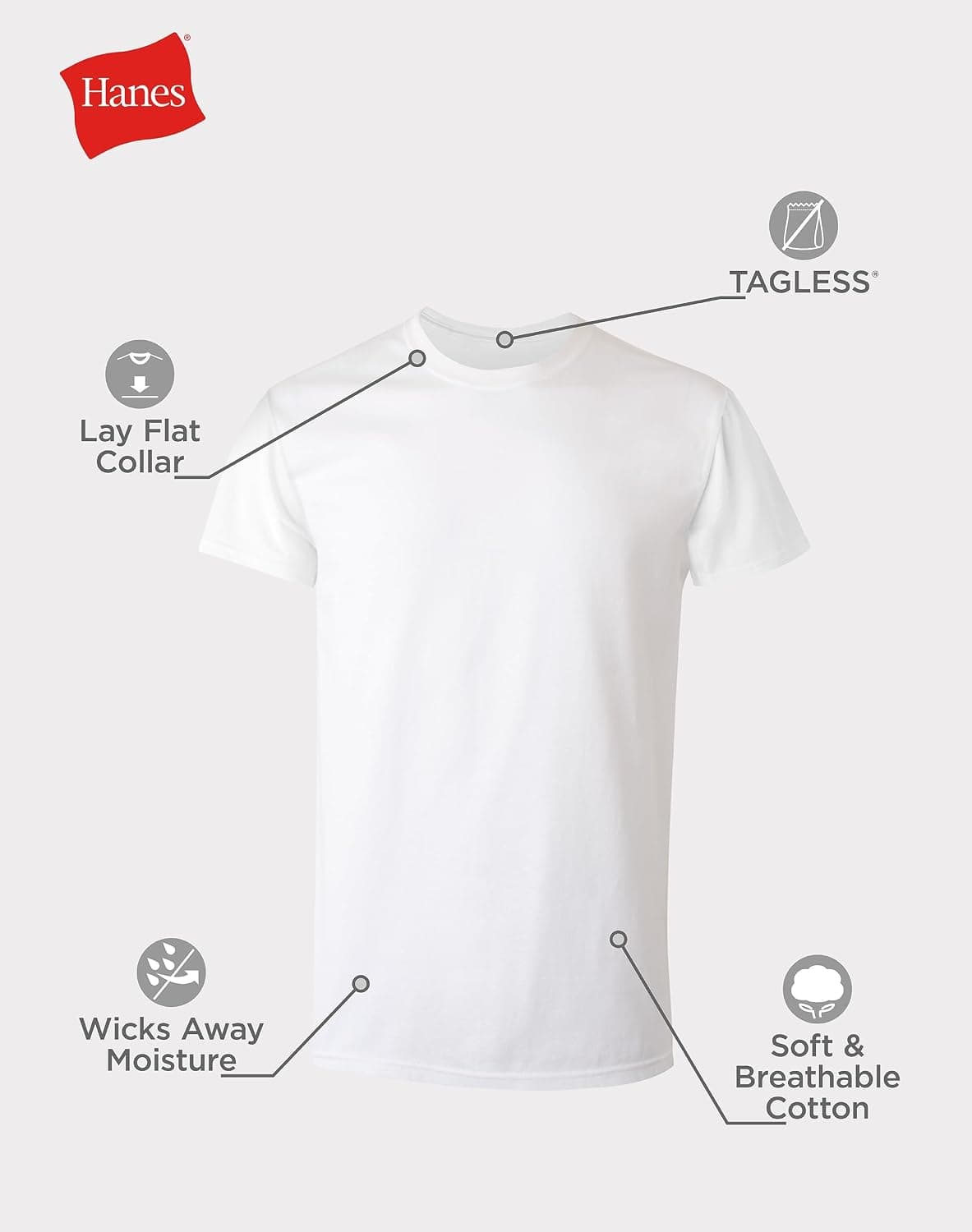 Hanes Men's Undershirt Packs, Stay-Tucked Soft Cotton Undershirts, Best Undershirts for Men, White/Black/Asstd Multipacks