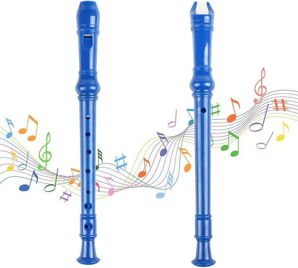 Mr.Power Soprano Recorder German Style C Key 8 Holes Easy Instrument for Beginners School Student Home Entertainment (Blue)