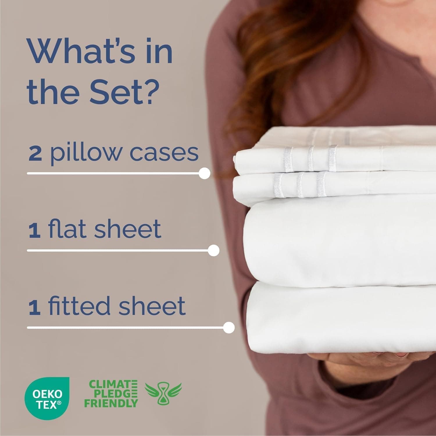 Queen Size 4 Piece Sheet Set - Comfy Breathable & Cooling Sheets - White | Hotel Luxury Bed Sheets for Women & Men, Deep Pockets, Easy-Fit, Extra Soft and Wrinkle Free Sheets, Oeko-Tex Bed Sheet Set
