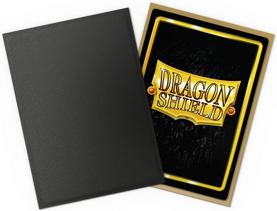 Dragon Shield | Matte Dual Standard Size Card Sleeves | 100ct - Smooth & Tough Premium TCG Sleeves - Compatible with Pokemon, One Piece, and Magic: The Gathering | Black & Gold