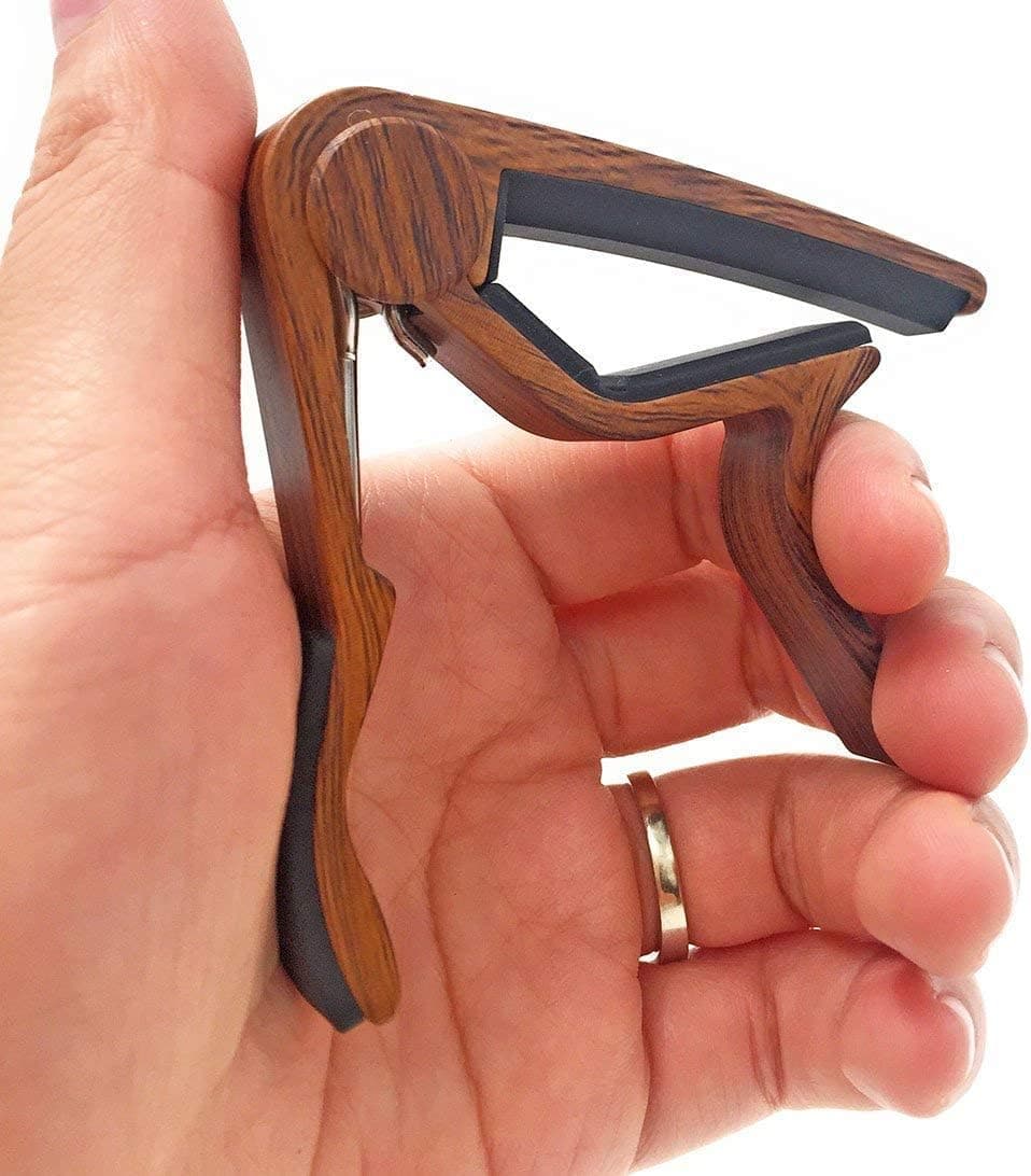 WINGO Guitar Capo for Acoustic Electric Guitars-Rosewood Color with 5 Picks