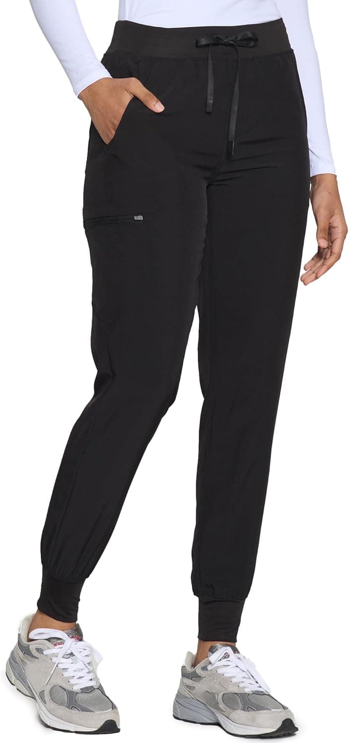 COZYFIT Scrubs for Women Set - Stretch V-Neck & Jogger Pant with 9 Pockets | Yoga Waistband, Water Resistant Workwear, Slim Fit Look, For Nurses, Clinics, Long Shifts, Daily Medical Uniforms