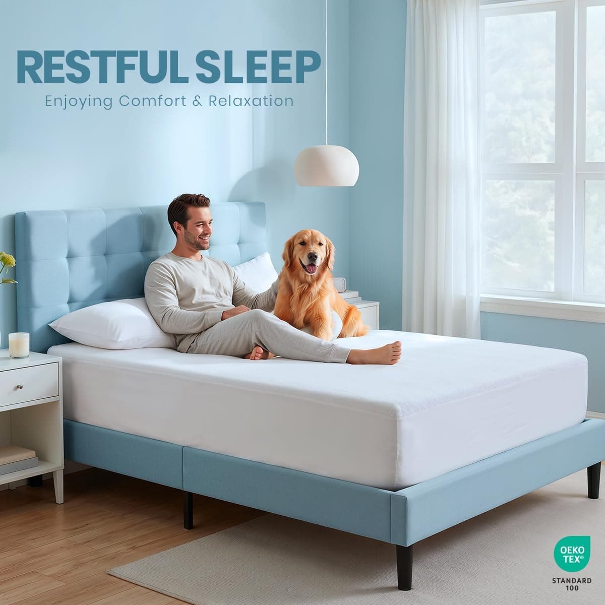 Waterproof Twin Size Mattress Protector fits Upto 15" deep Mattresses | Utopia Bedding 200 GSM Soft & Breathable Mattress Cover, Dirt-Proof, Noiseless, Machine Washable Fitted Sheet Style, White