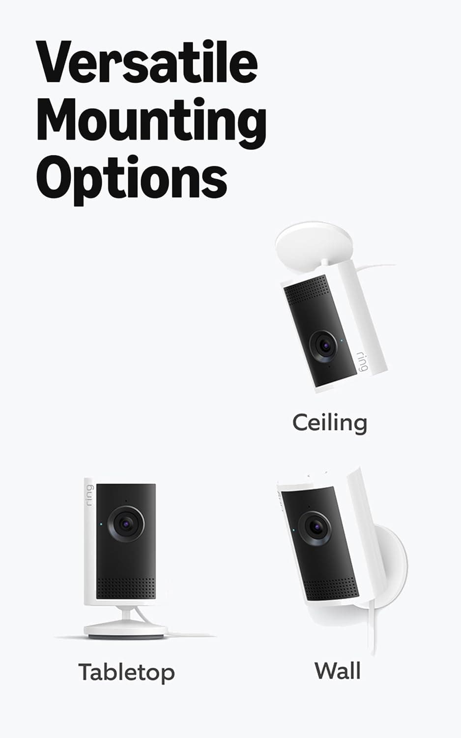 Ring Indoor Cam Plus (newest model), Home or business security, Retinal 2K for crisp, true-to-life video quality, 4x Enhanced Zoom, Low-Light Sight, White