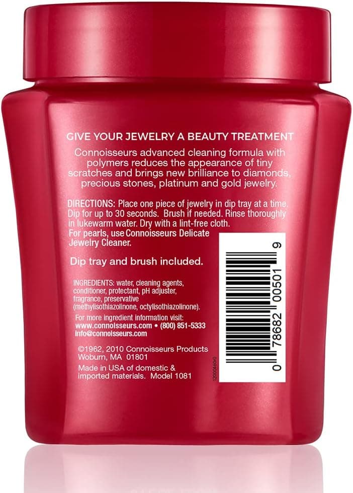 CONNOISSEURS Premium Edition Jewelry Cleaner, Value Size 9.6oz - Pick from Fine, Silver or Delicate Jewelry Cleaner