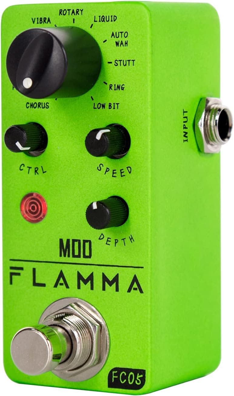FLAMMA FC05 Modulation Guitar Pedal with Chorus Flanger Tremolo Phaser Vibrato Rotary Liquid Autowah Stutter Ring LowBit