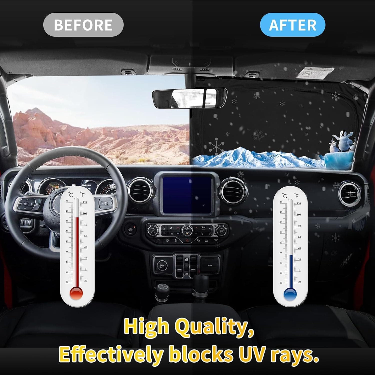 for Toyota Tacoma 2016-2024 2025 2026 Sun Shade Sunshade Windshield Cover | 4 Layers Front Window Shade Custom Fit Tacoma 2Dr 4Dr Pickup Sun Visor 240T Shade Blocks UV Rays Car Accessories