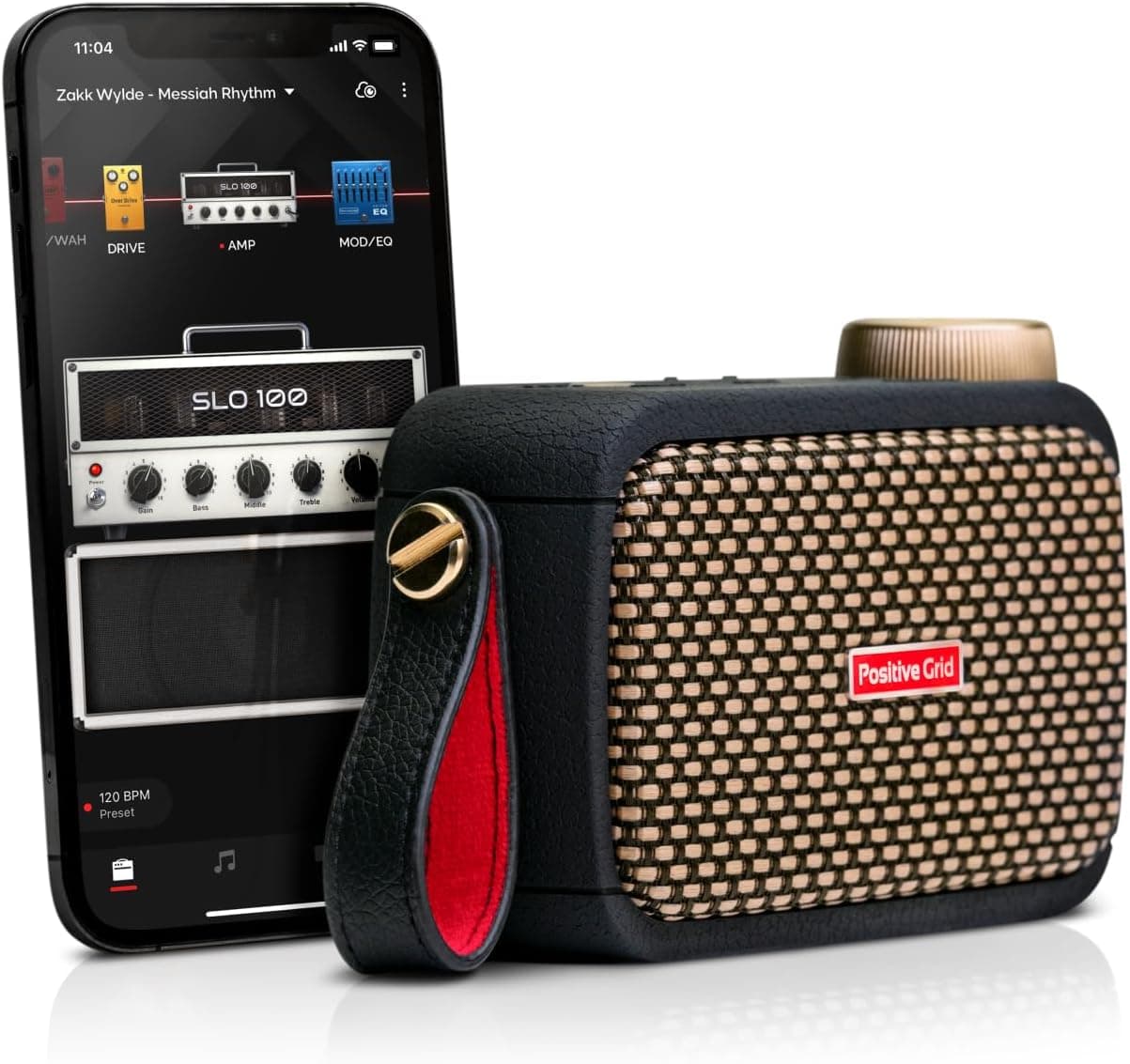 Positive Grid Spark GO 5W Ultra-Portable Smart Guitar Amp & Speaker | Ultra-portable amp & Bluetooth speaker in one. 33 amps, 43 effects, 100k+ tones, Spark AI, Smart Jam, up to 8-hr battery.