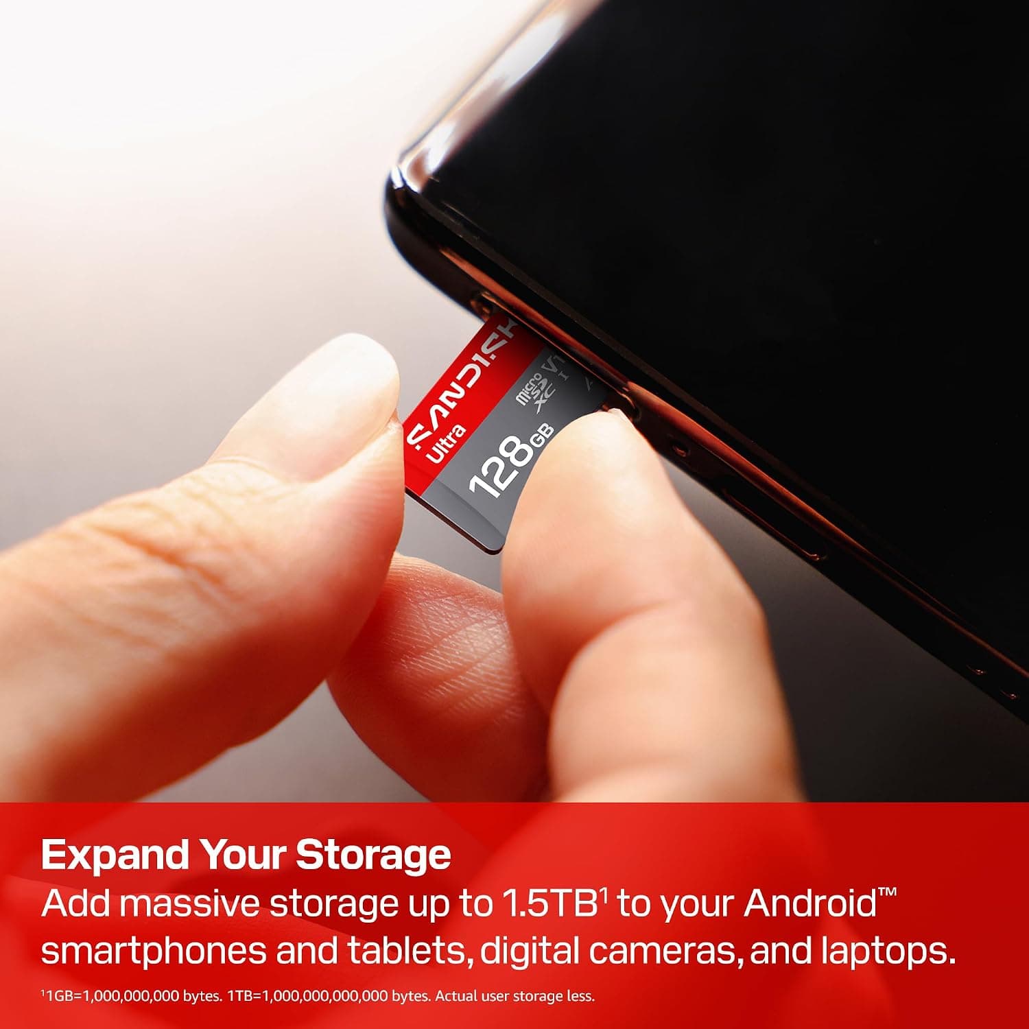 SANDISK 128GB Ultra microSD UHS-I Card - Up to 195MB/s Read Speed, Full HD Video, V10, U1, C10, A5 - SDSQUJQ-128G-GZ6MA