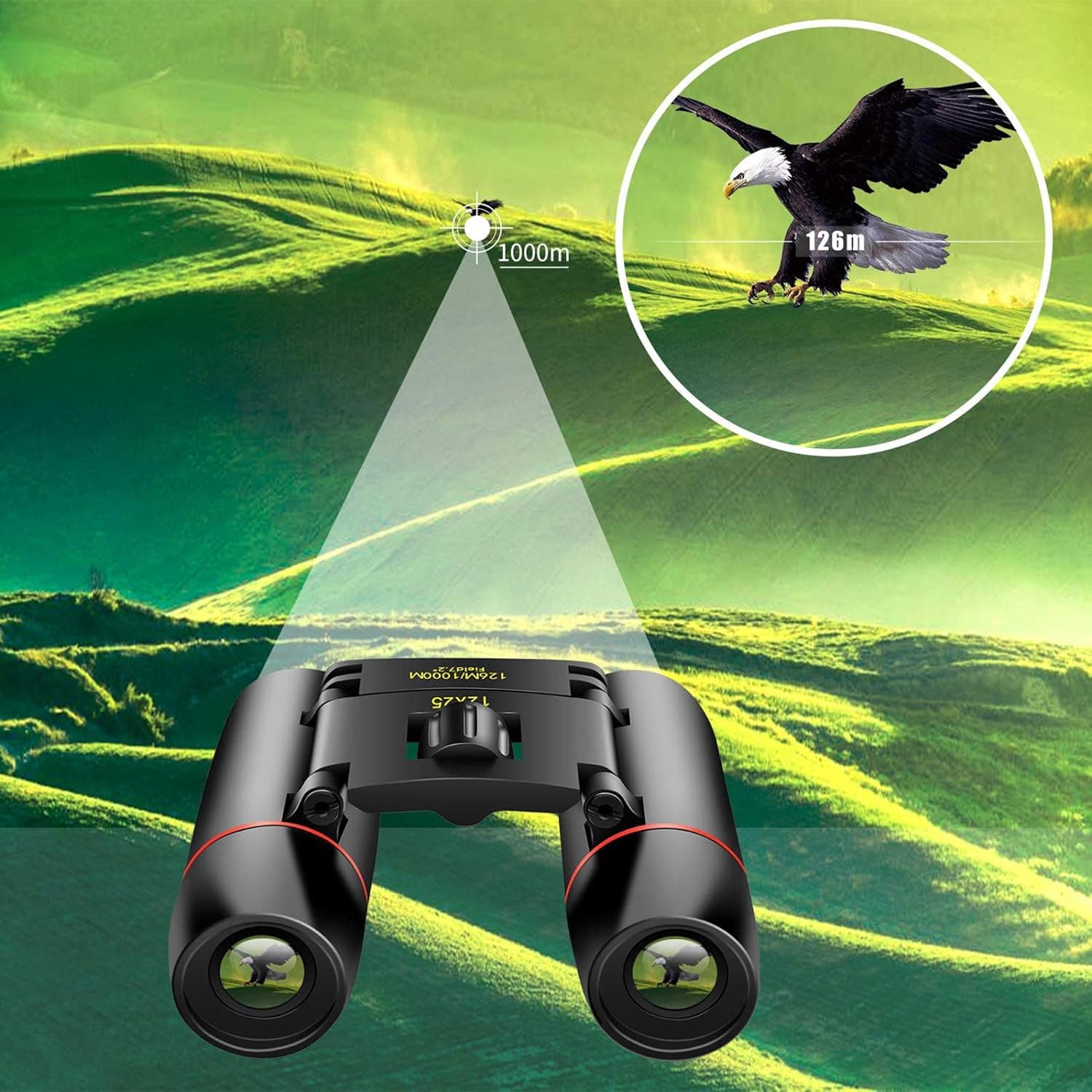 12X25 Small Pocket Binoculars Compact for Adults | Mini Portable, Easy Focus, Crystal Clarity for Bird Watching, Concert, Opera, Cruise, Travel, Hiking