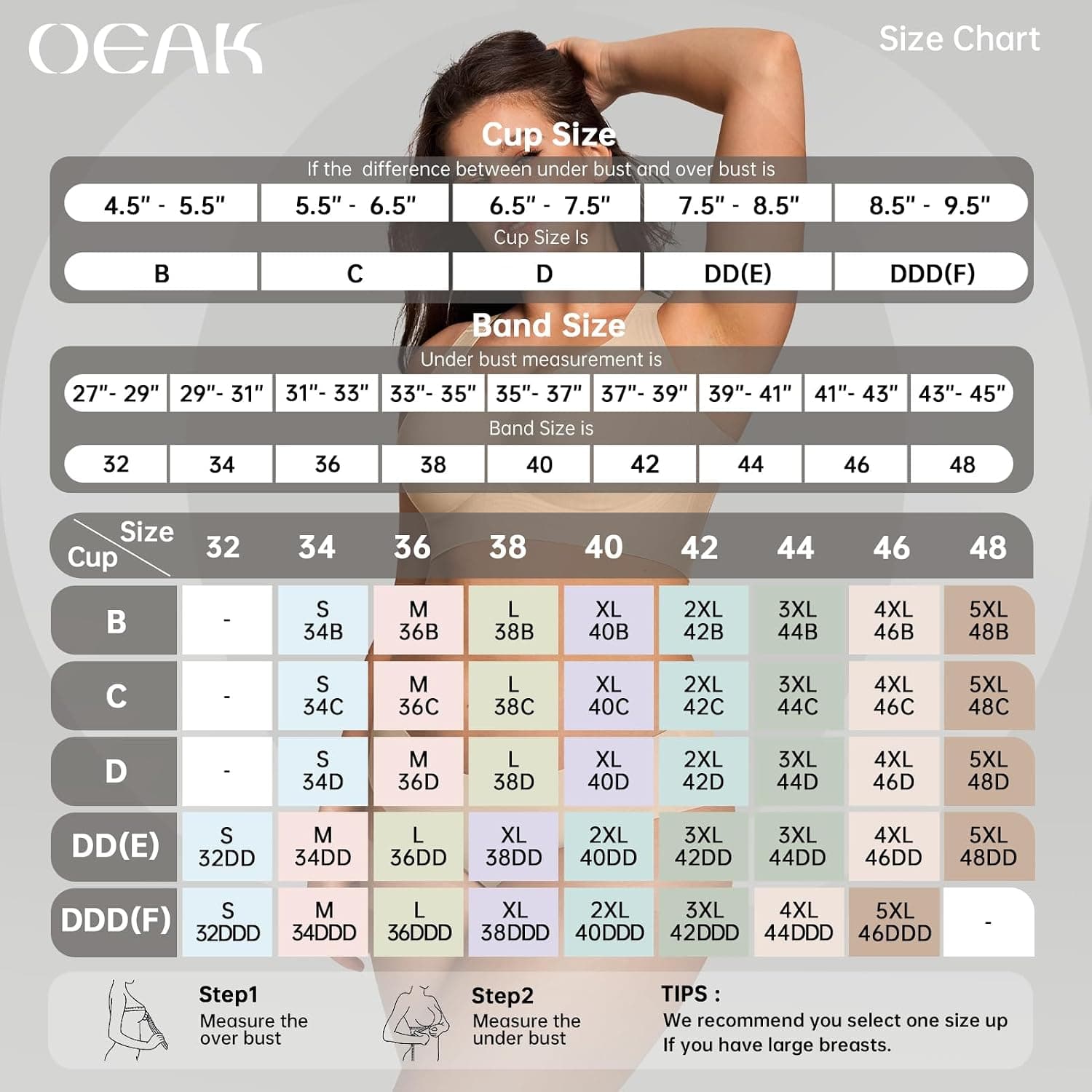 OEAK Womens Wireless Jelly Bras Plus Size Support Push Up Comfortable Bra | no underwire,full coverage,for large breast,minimizer bra,seamless,tshirt bras,everyday bra