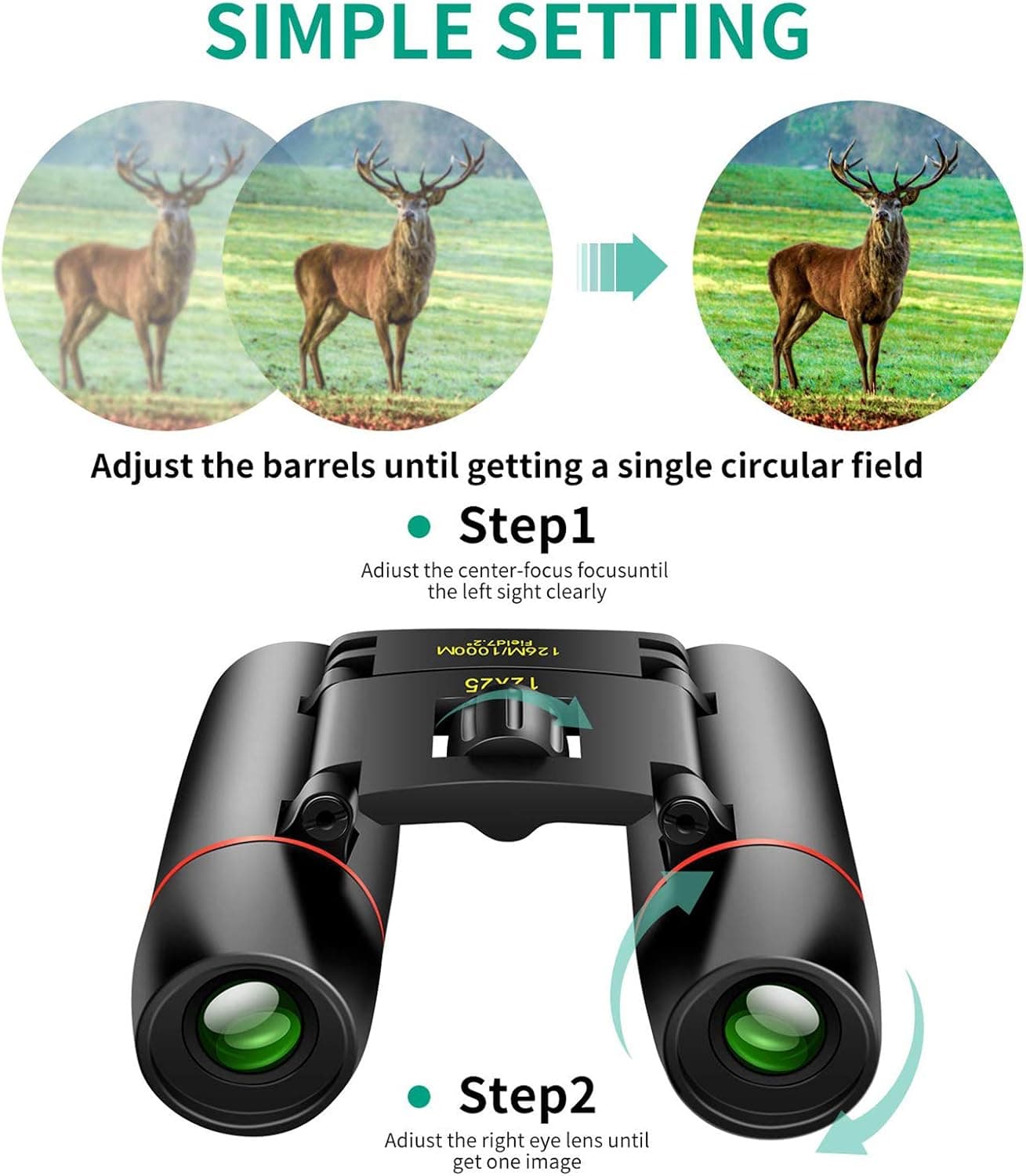 12X25 Small Pocket Binoculars Compact for Adults | Mini Portable, Easy Focus, Crystal Clarity for Bird Watching, Concert, Opera, Cruise, Travel, Hiking