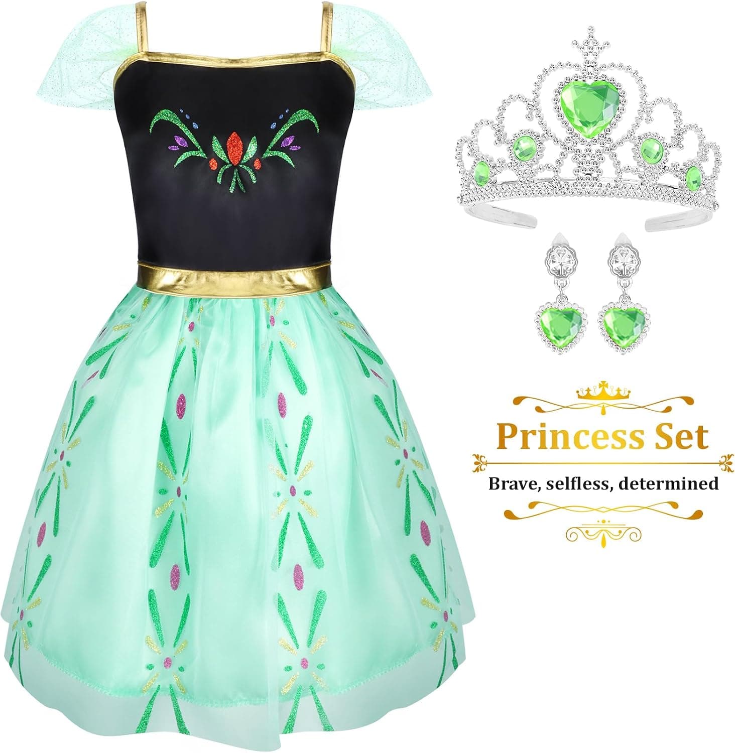 LIMIROLER Princess Dress Up Clothes for Little Girl Role Play Costume Gift Set Princess Dress Up Toys for Toddler Girls