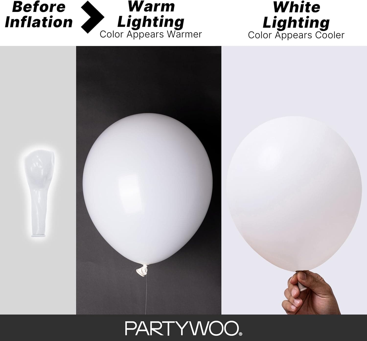 PartyWoo White Balloons 140pcs Different Sizes of 18 12 10 5 Inch | 18 12 10 5 Inch for Wedding Bridal Graduation Baby Shower Birthday Bridal Shower Gender Reveal Party Decorations White-Y13