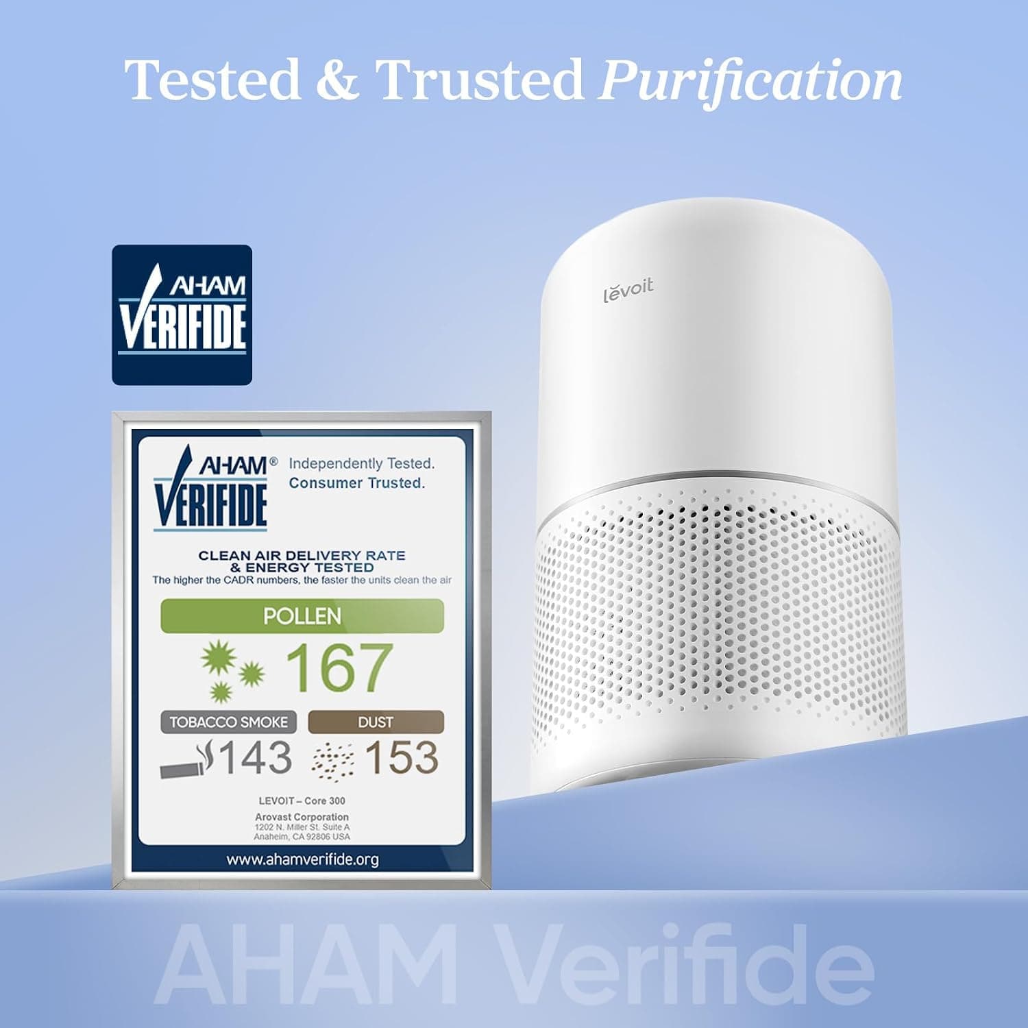 LEVOIT Air Purifier for Home Allergies and Pets Hair Smokers in Bedroom, H13 True HEPA Filter, 24db Filtration System Cleaner Odor Eliminators, Remove 99.97% Dust Smoke Mold Pollen, Core 300, White | Covers Up to 1073 ft², 3-in-1 Filter with HEPA Sleep Mode, Remove Dust Pollen Smoke Pet Odor, AHAM VERIFIDE, Core300-P, White