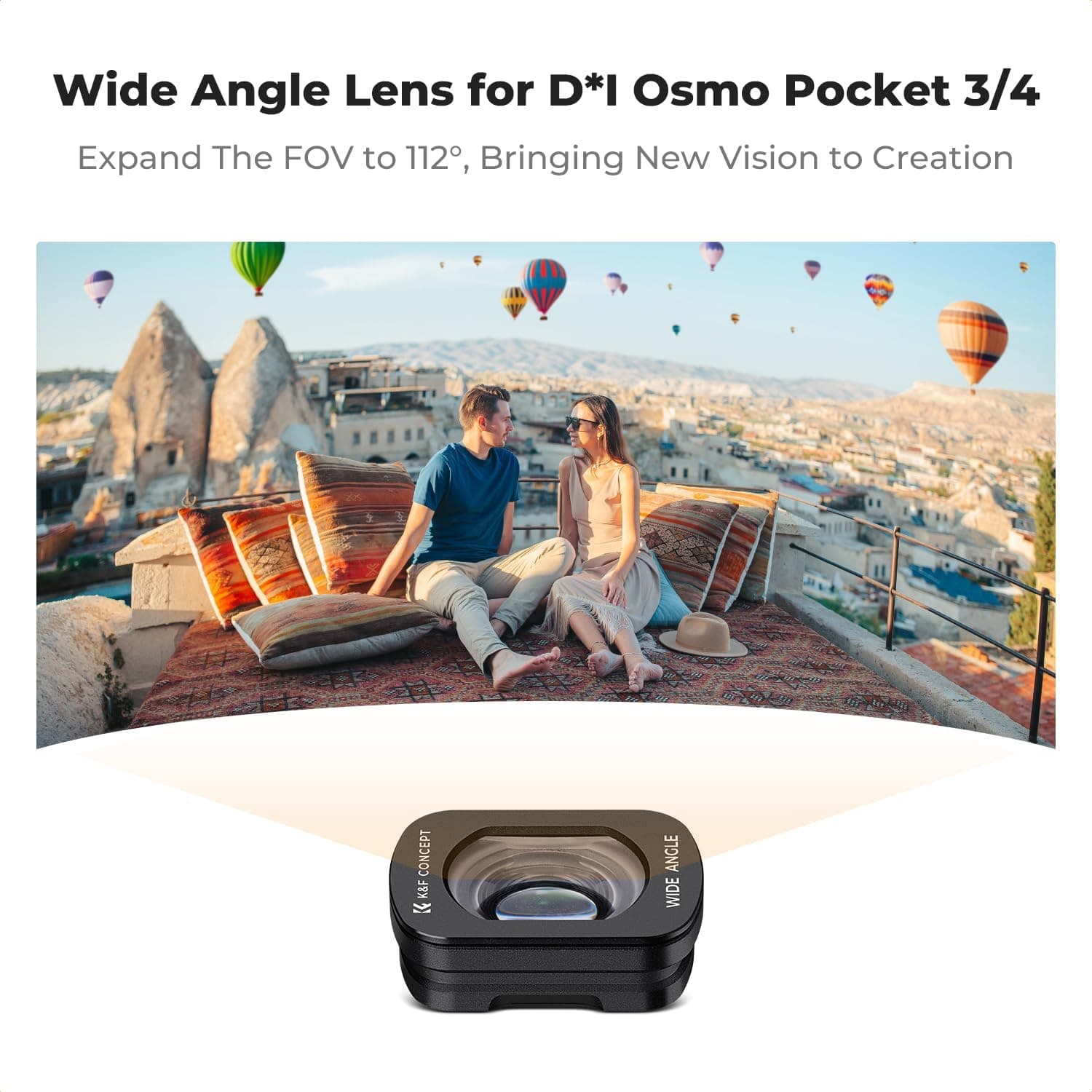 K&F CONCEPT Magnetic Wide-Angle Lens | Compatible with DJI Osmo Pocket 4 & Pocket 3, Xtra Muse, Multi-coated, Optical Glass, FD161
