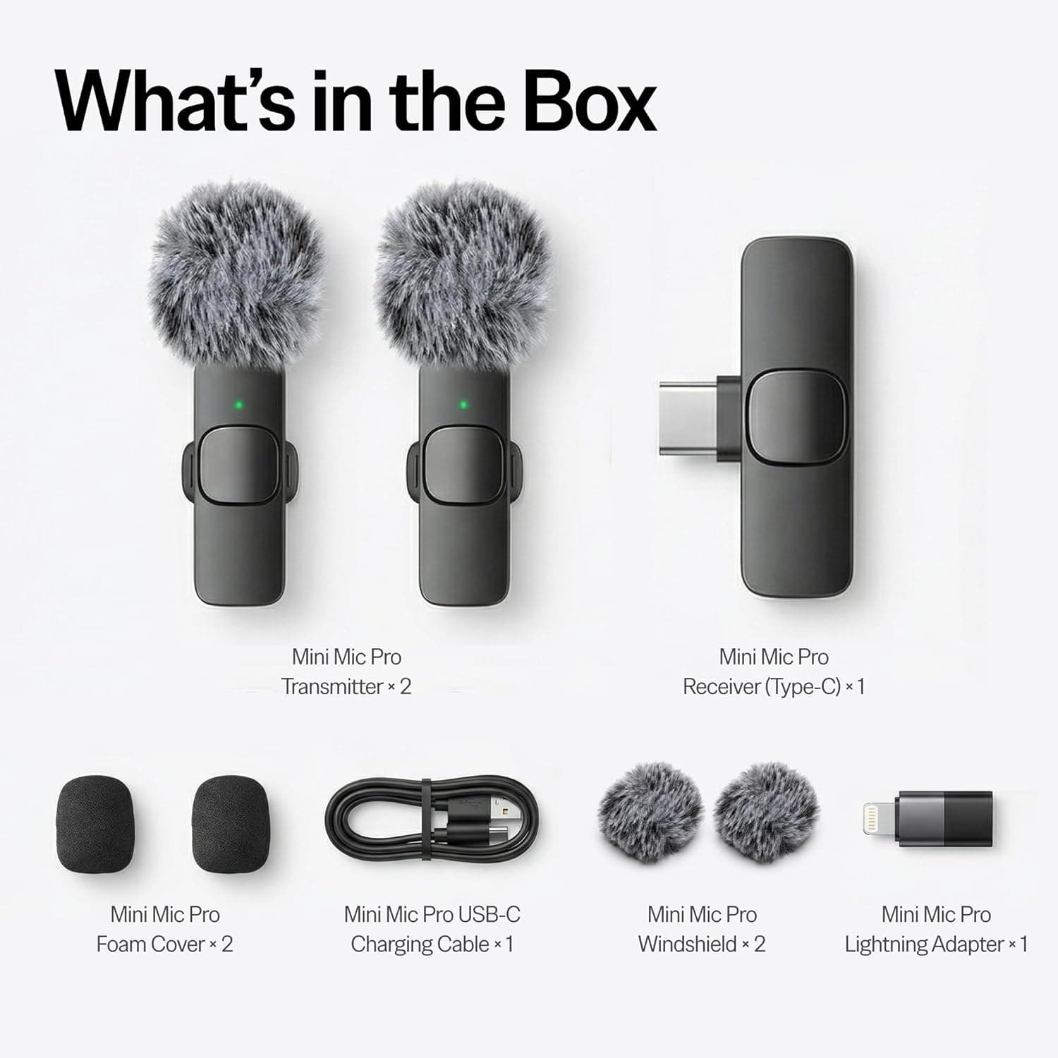 Mini Mic Pro (Latest Model – #1 Microphone for iPhone & Android, Wireless Mini Microphone, Clear Voice, Noise Cancelling, Lavalier Mic for TikTok, YouTube & Interviews